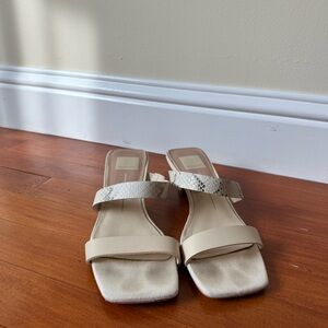 Dolce Vita Beige & Snake Slide Sandals